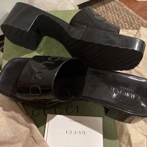 Gucci Black Logo Slide Sandals